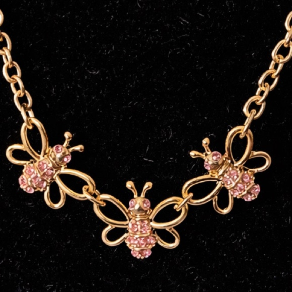 RJ Graziano Queen Bee Crystal Gold and Pink ‘Signature Bee Motif’ Jewelry Set - Picture 3 of 3